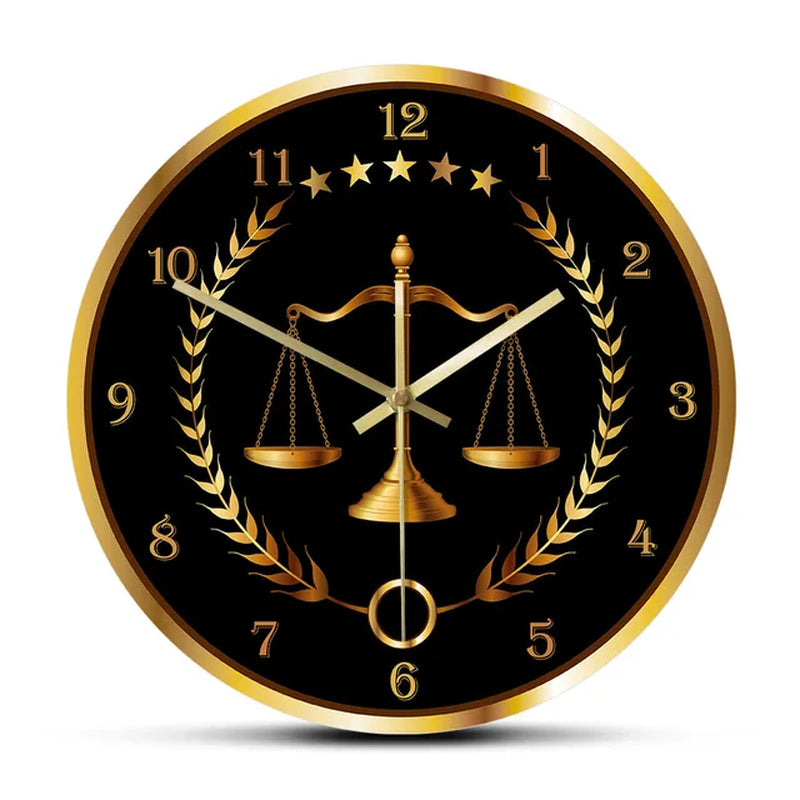 WALL CLOCK Scale of Justice