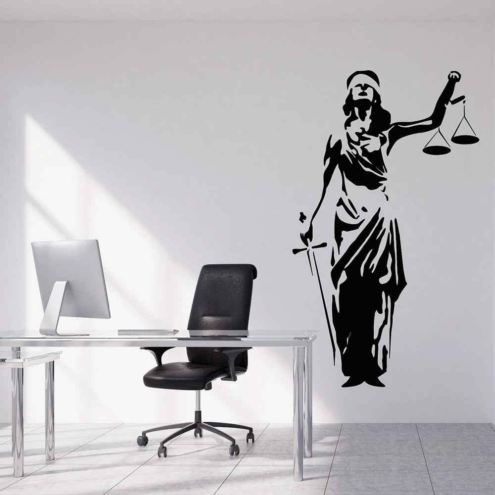 WALL ART Law Office Wall Decal Lady Justice