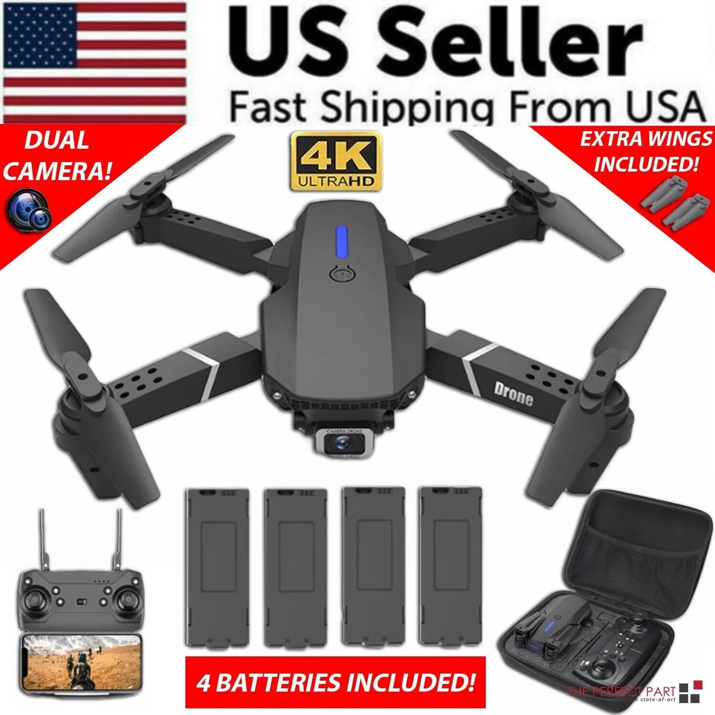 Drone with 4K HD Dual Camera Wifi