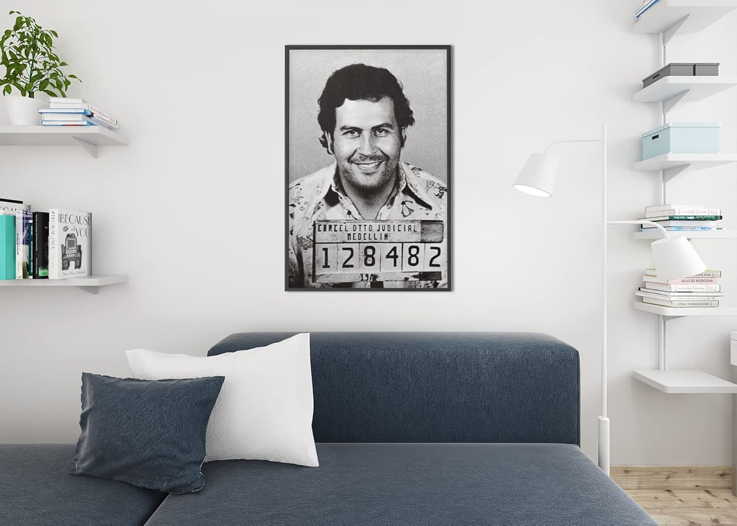 WALL ART El Patron Pablo Escobar Mugshot Poster - Exclusive Medellin Cartel Kingpin Decor for Classroom or Man Cave - 12x18 Cool Print