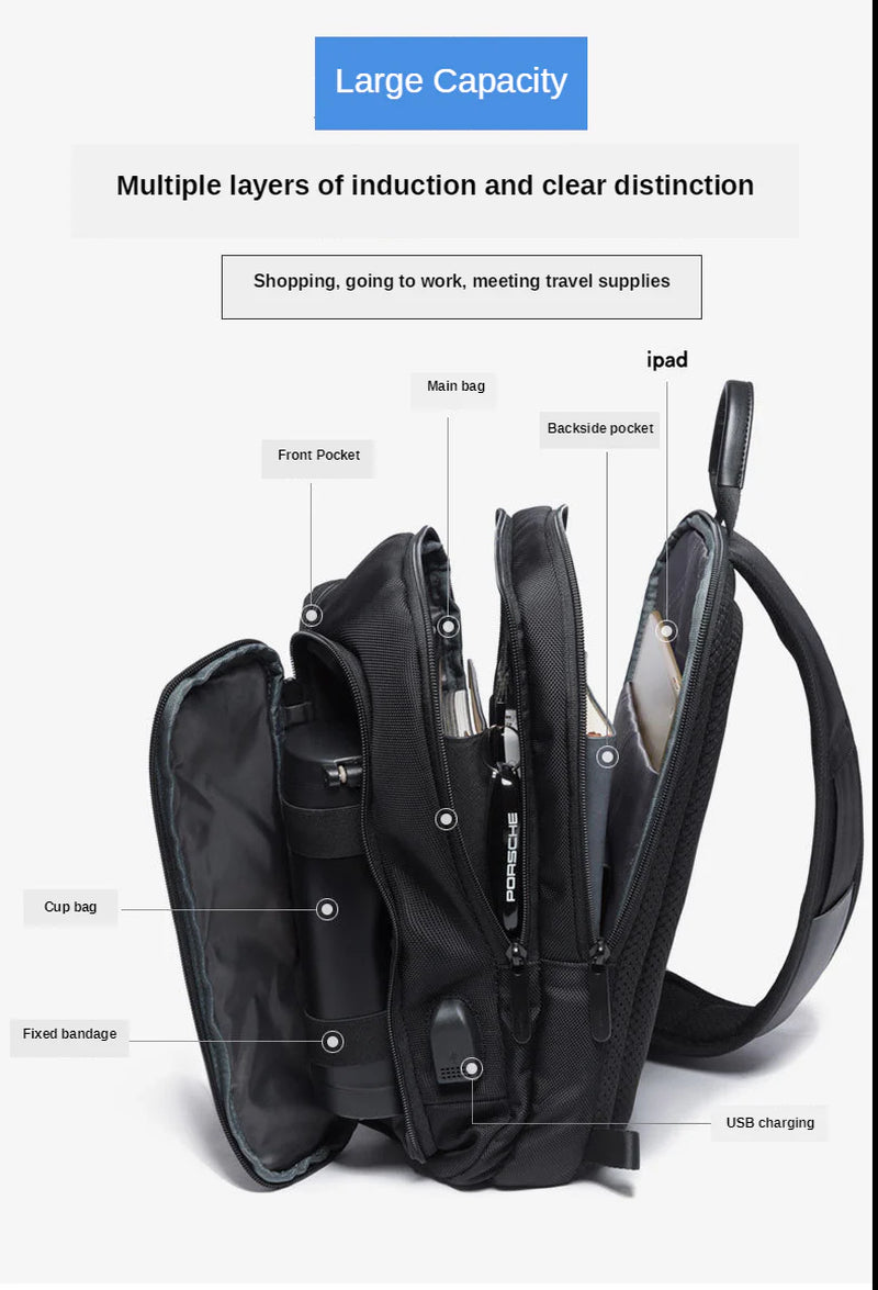 Multifuctional Shoulder Bag w/USB Technology