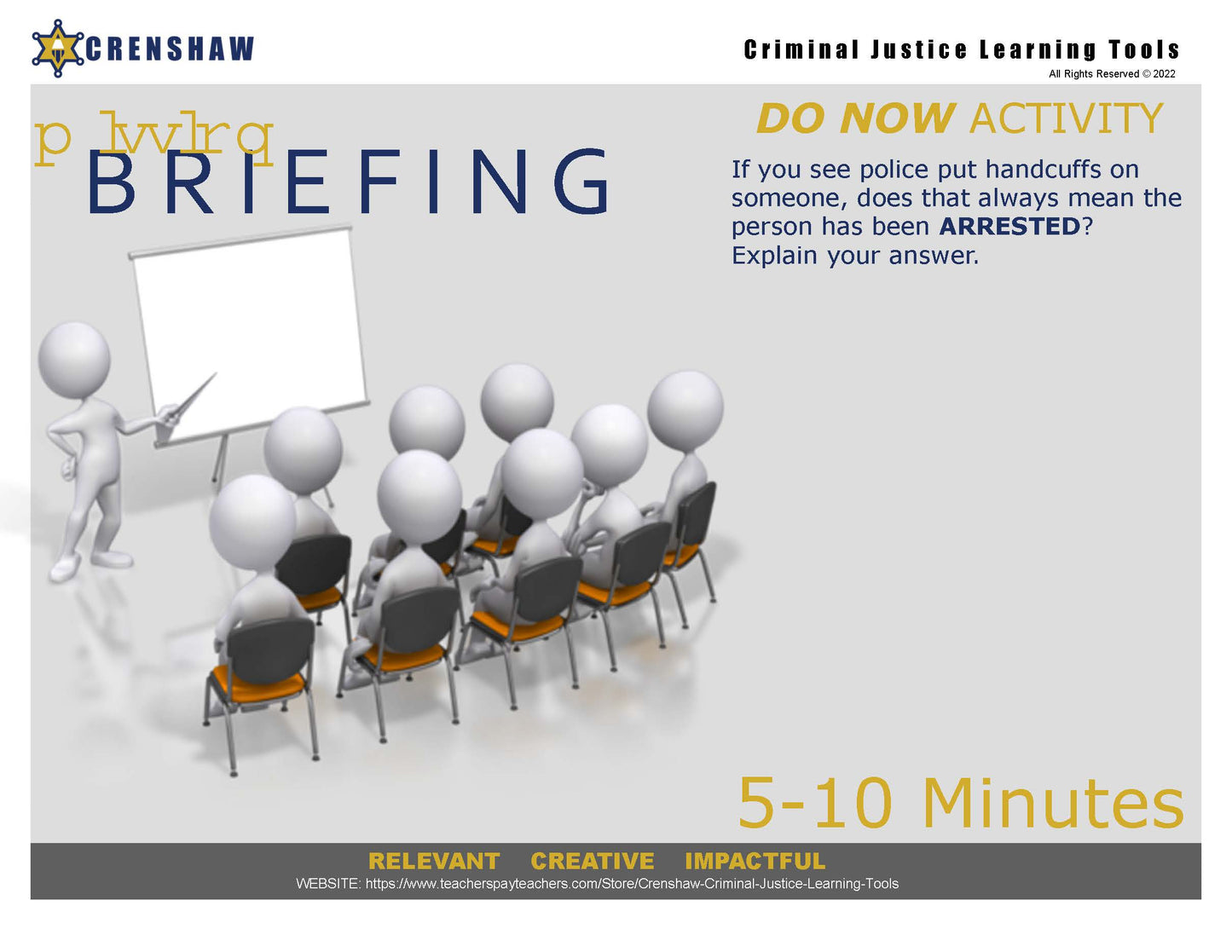 ARREST - Criminal Justice PowerPoint Lesson