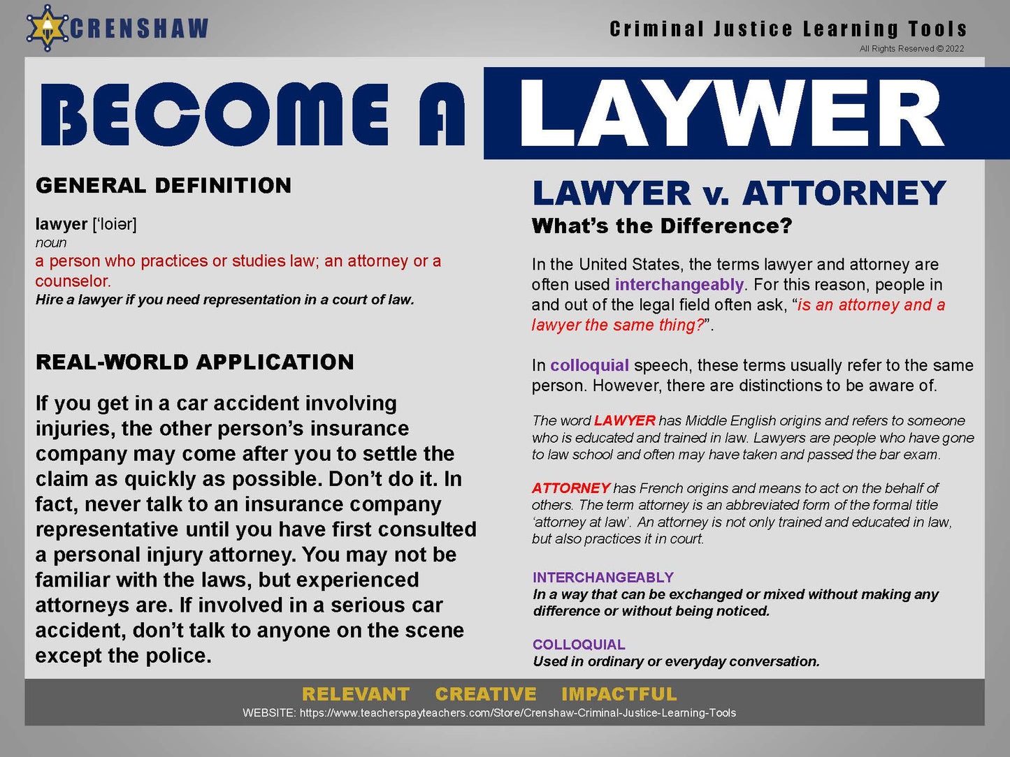 BECOME A LAWYER - Criminal Justice PowerPoint Lesson