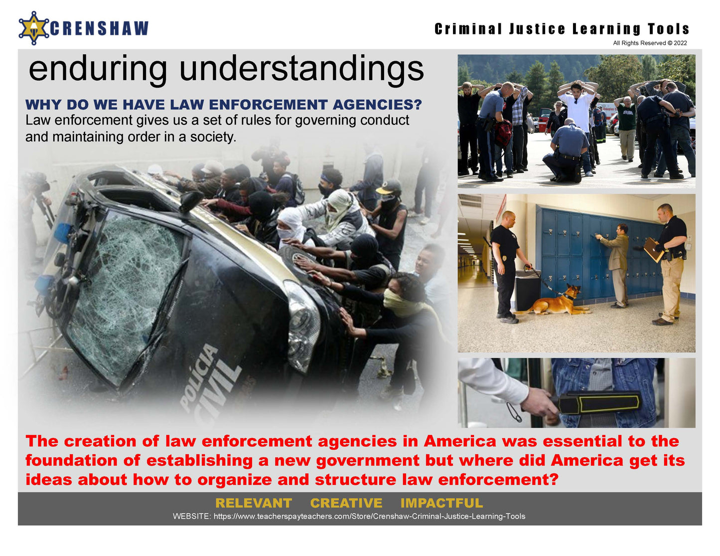 Brief History of American Law Enforcement - Criminal Justice PowerPoint Lesson