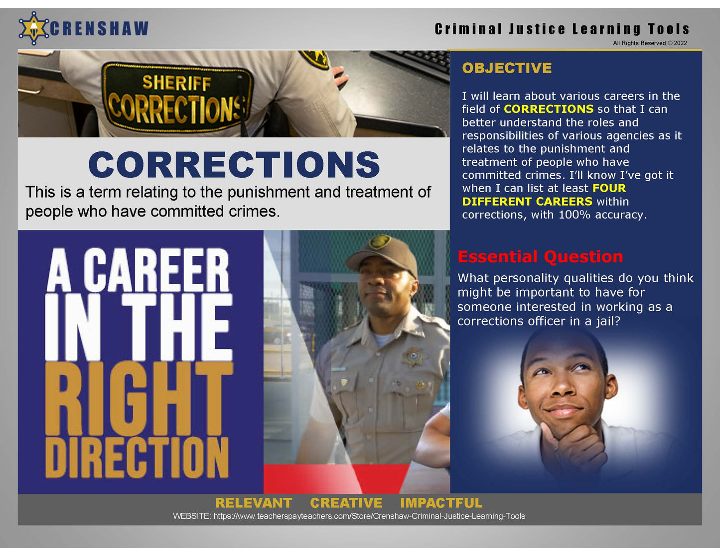 CAREERS IN CORRECTIONS - Criminal Justice PowerPoint