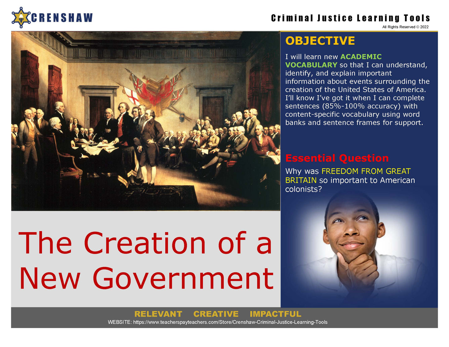 CREATING A NEW GOVERNMENT - Criminal Justice PowerPoint Lesson