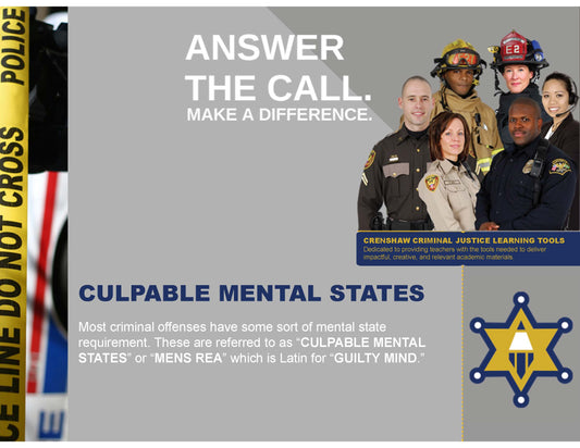 CULPABLE MENTAL STATES - Criminal Justice PowerPoint Lesson