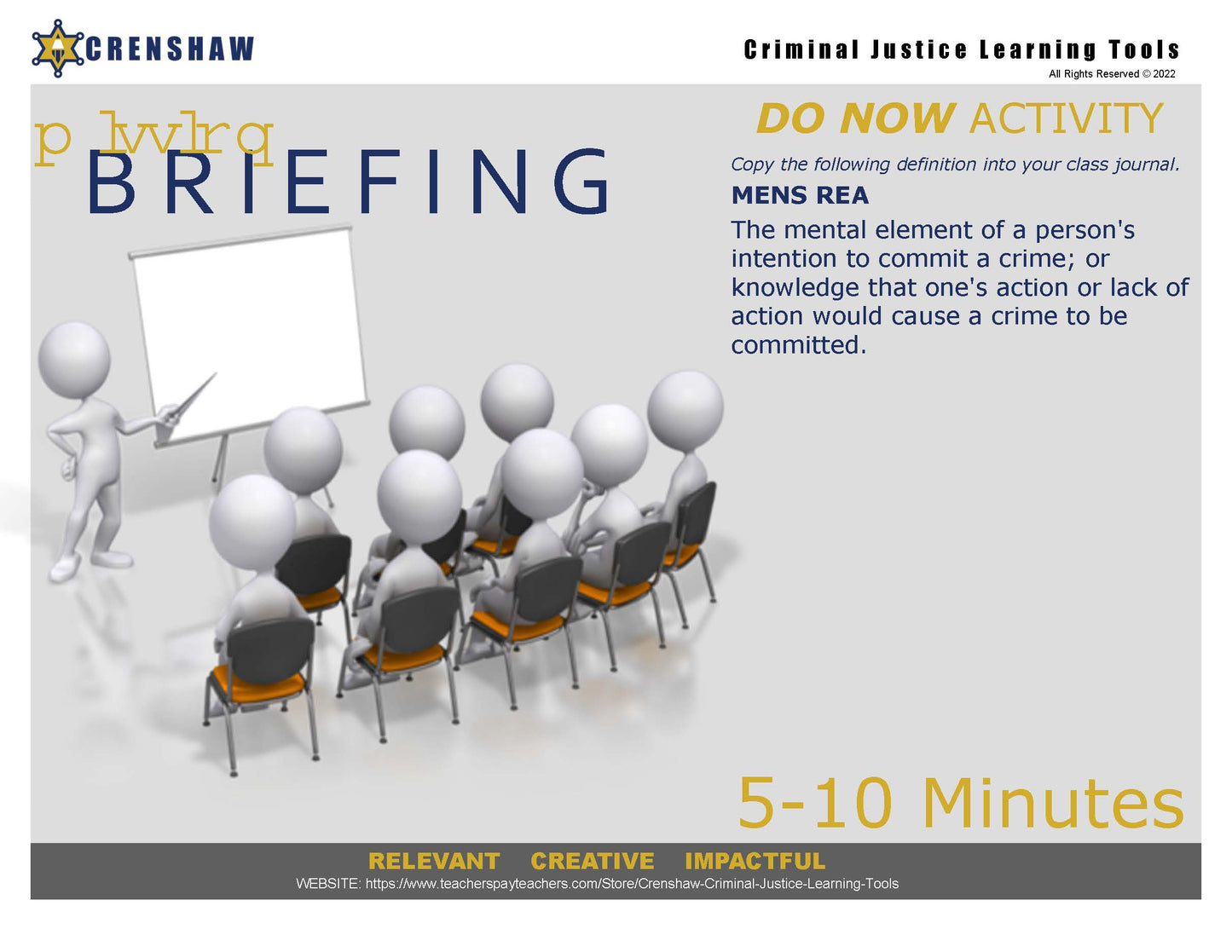 CULPABLE MENTAL STATES - Criminal Justice PowerPoint Lesson