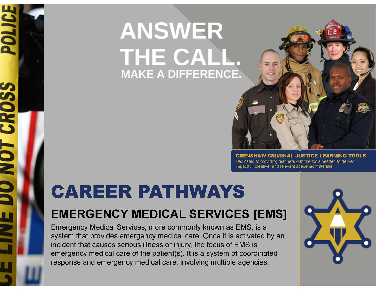 EMERGENCY MEDICAL SERVICES (EMS) - Criminal Justice PowerPoint Lesson