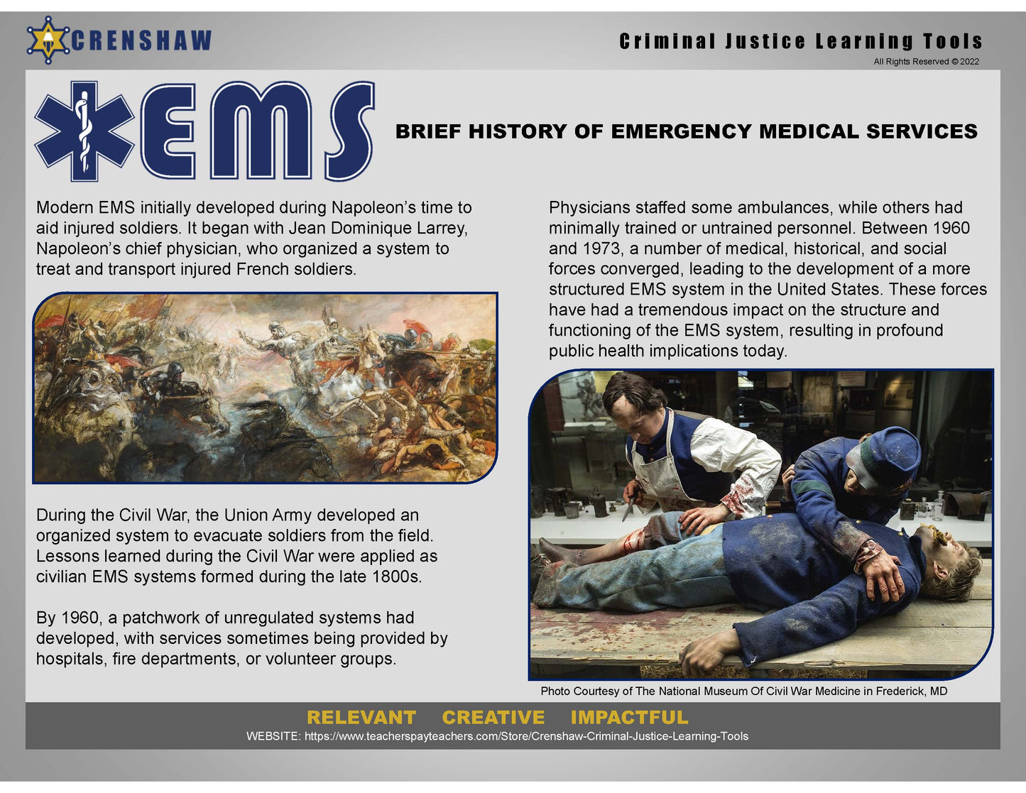 EMERGENCY MEDICAL SERVICES (EMS) - Criminal Justice PowerPoint Lesson