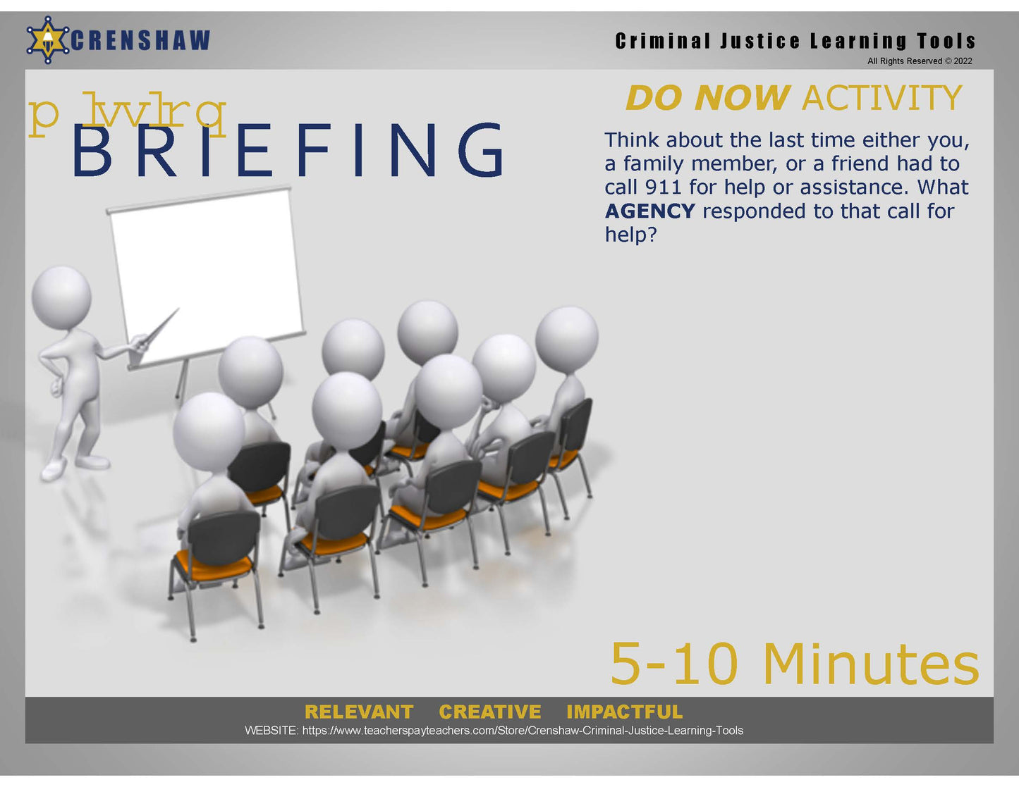 FIRST RESPONDERS - Criminal Justice PowerPoint Lesson