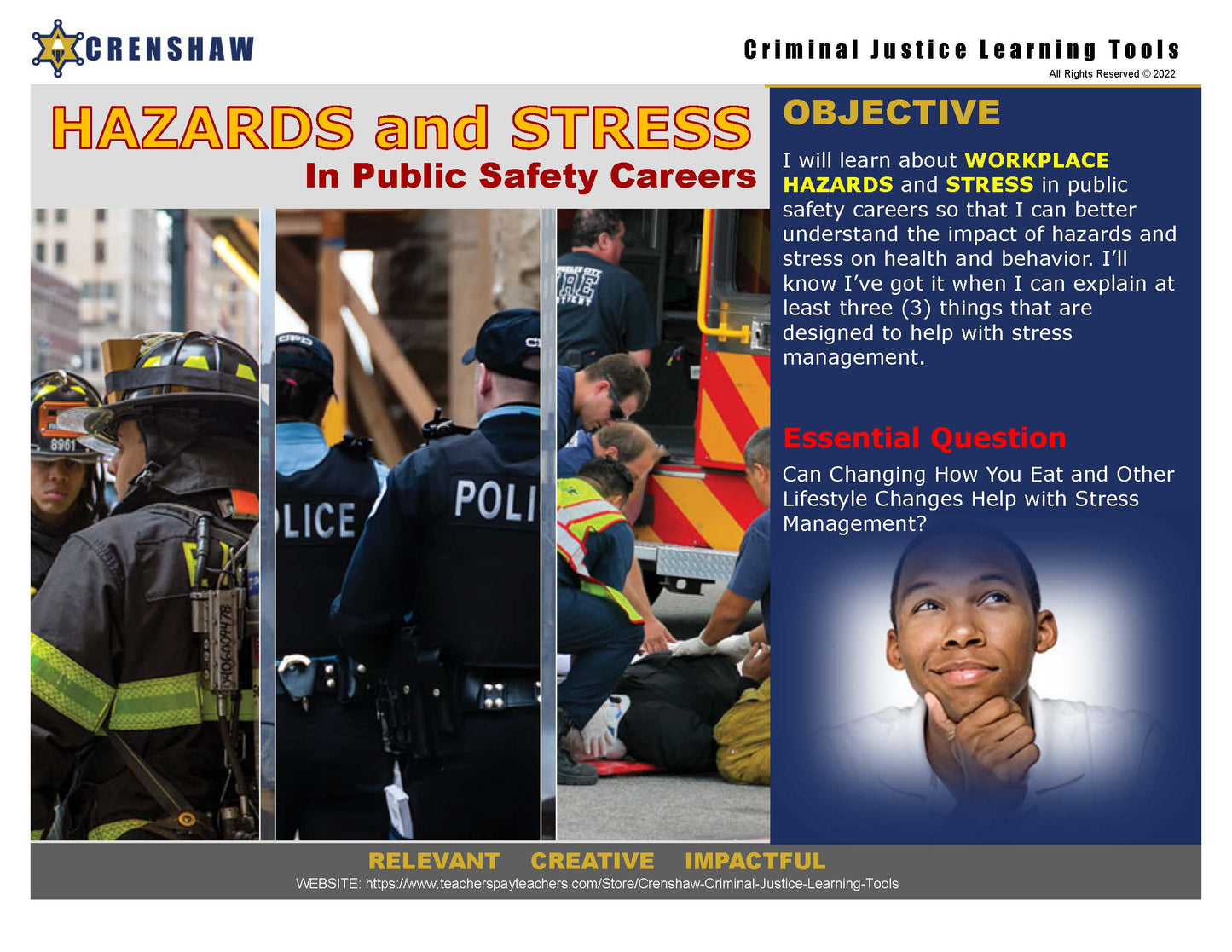 WORKPLACE HAZARDS AND STRESS IN PUBLIC SAFETY CAREERS - Criminal Justice PPT