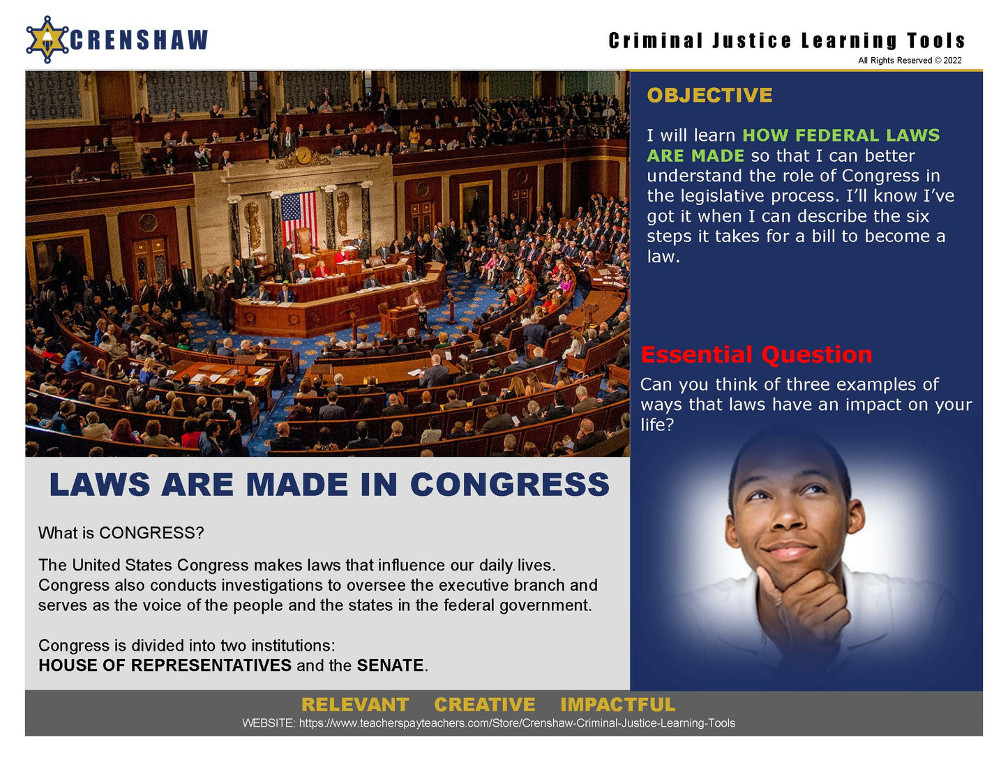 HOW LAWS ARE MADE - Criminal Justice PowerPoint Lesson