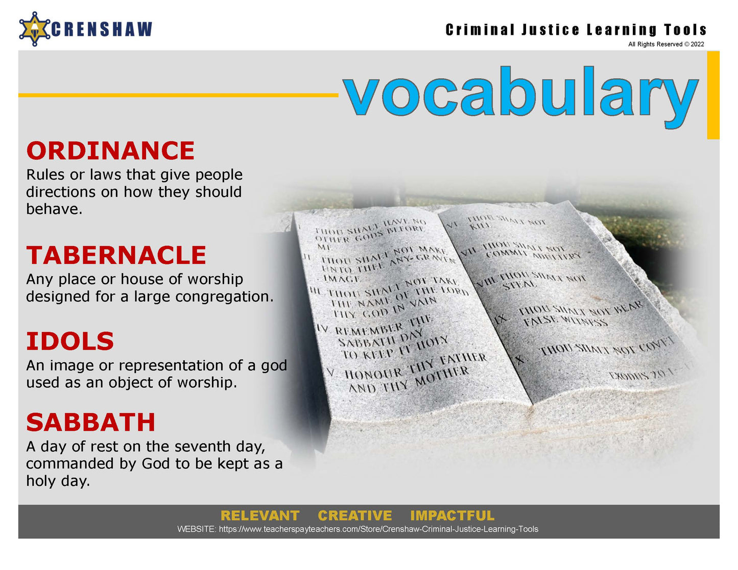 Mosaic Law - Criminal Justice PowerPoint Lesson