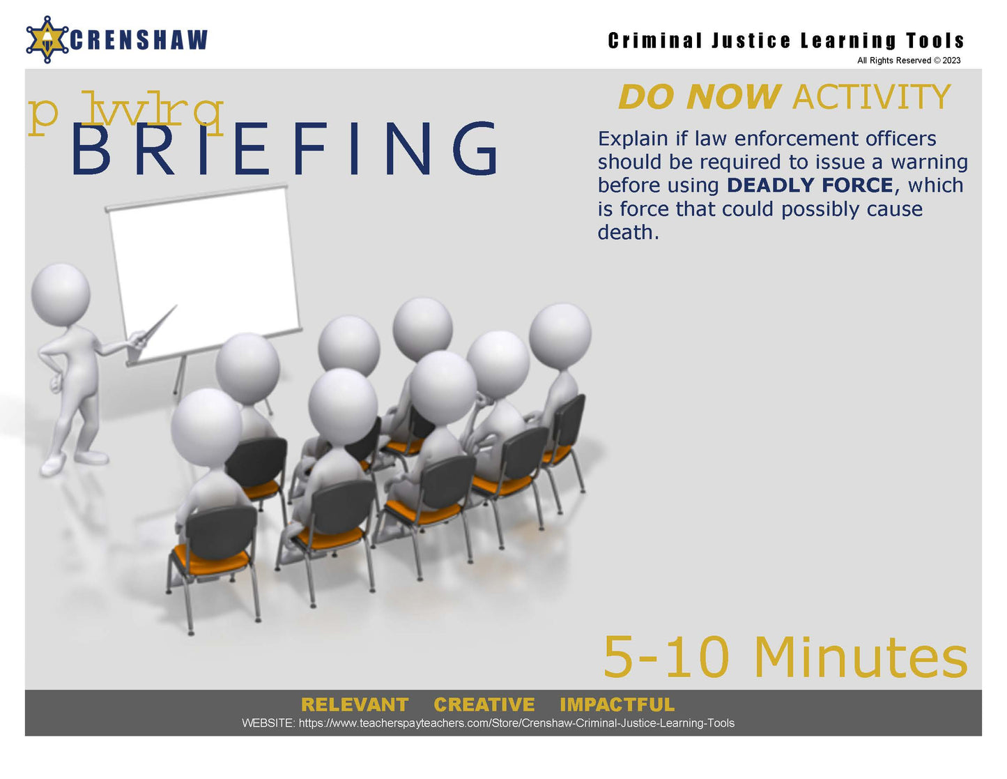 USE OF FORCE AND USE OF FORCE CONTINUUM - Criminal Justice PowerPoint Lesson