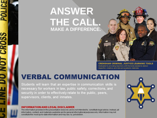 Verbal Communication - Criminal Justice PowerPoint Lesson