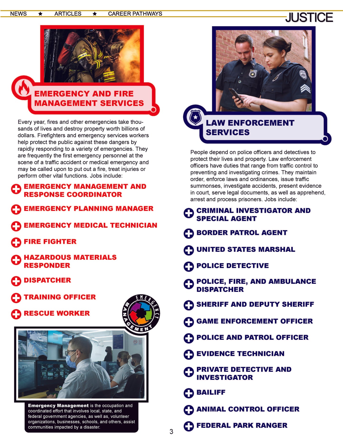 CAREERS IN PUBLIC SAFETY - Criminal Justice Periodical with Accommodations