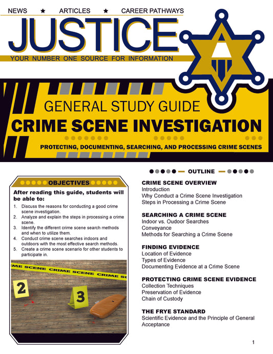 CRIME SCENE INVESTIGATION STUDY GUIDE - Criminal Justice Periodical