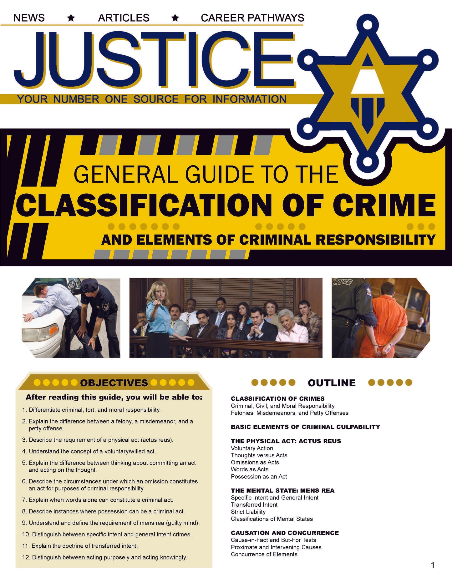 GUIDE TO THE CLASSIFICATION OF CRIME with Supplemental Worksheets