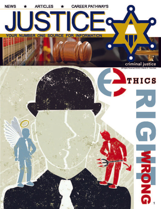 ETHICS - Criminal Justice Periodical with Worksheet, Essay and Grading Rubric