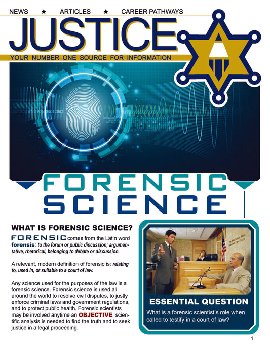 FORENSIC SCIENCE - Criminal Justice Periodical and Worksheet