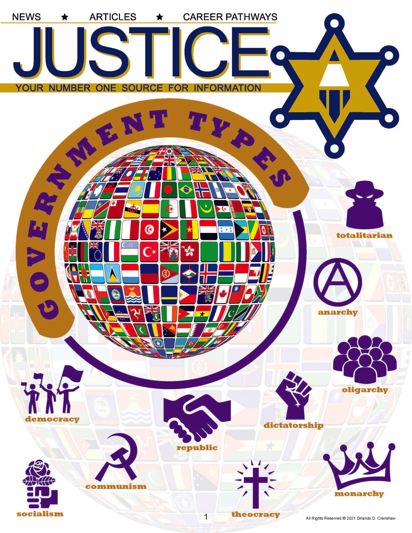 GOVERNMENT TYPES - Criminal Justice Periodical and Worksheet