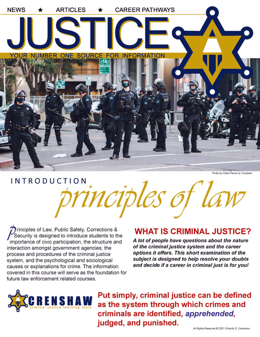 INTRO TO PRINCIPLES OF LAW - Criminal Justice Periodical and Worksheet