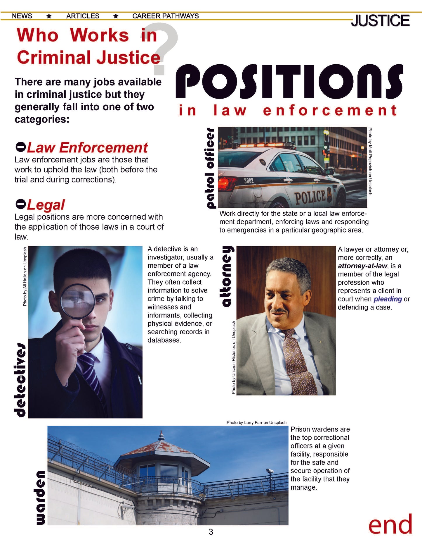 INTRO TO PRINCIPLES OF LAW - Criminal Justice Periodical and Worksheet