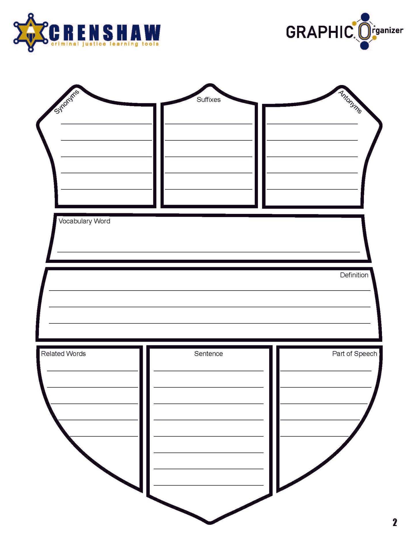 LAW ENFORCEMENT VOCABULARY - Graphic Organizer