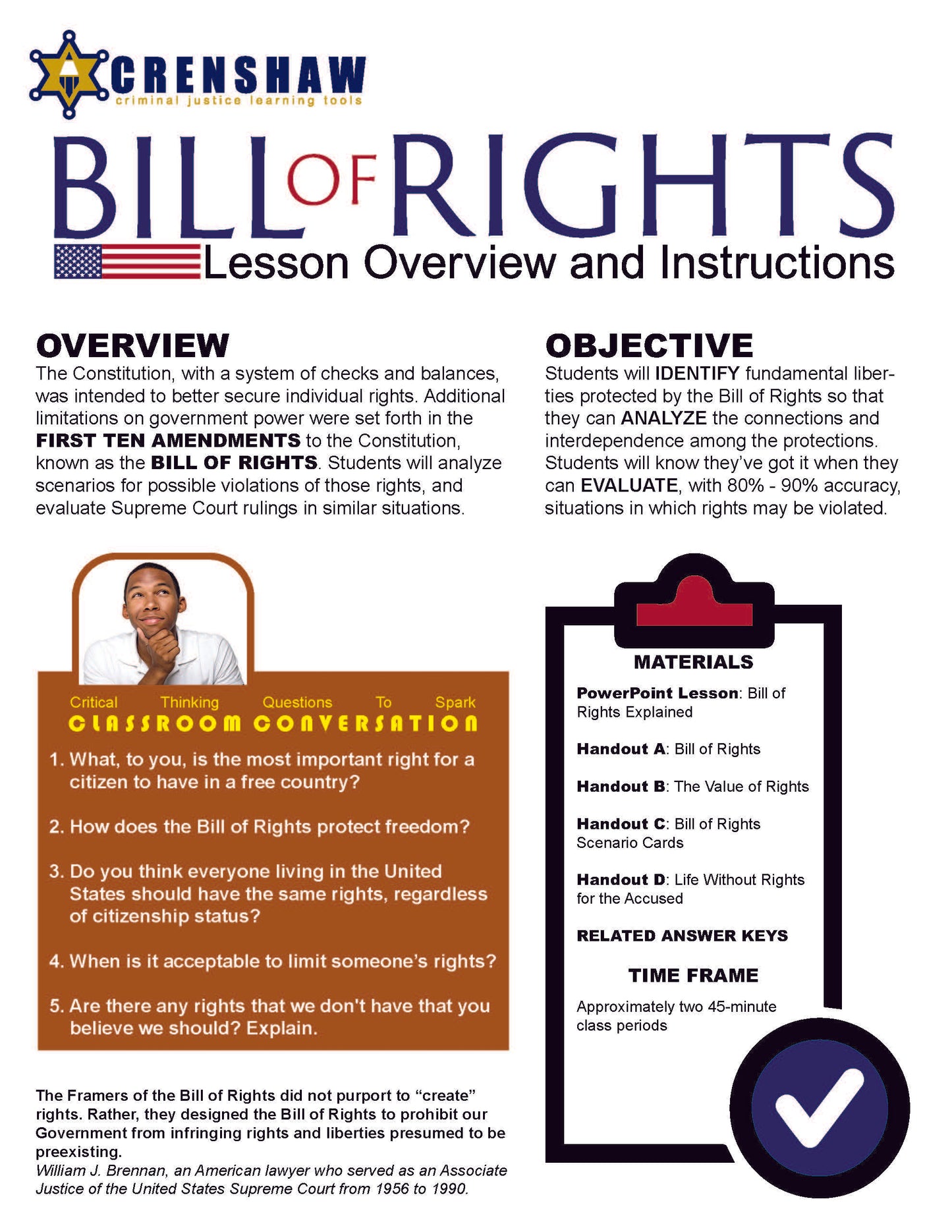 Criminal Justice BILL OF RIGHTS Lesson Bundle