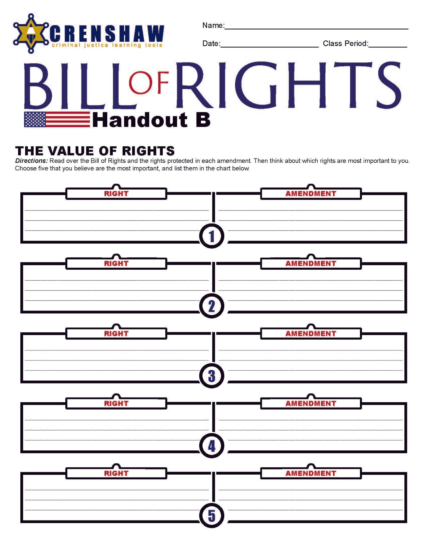 Criminal Justice BILL OF RIGHTS Lesson Bundle