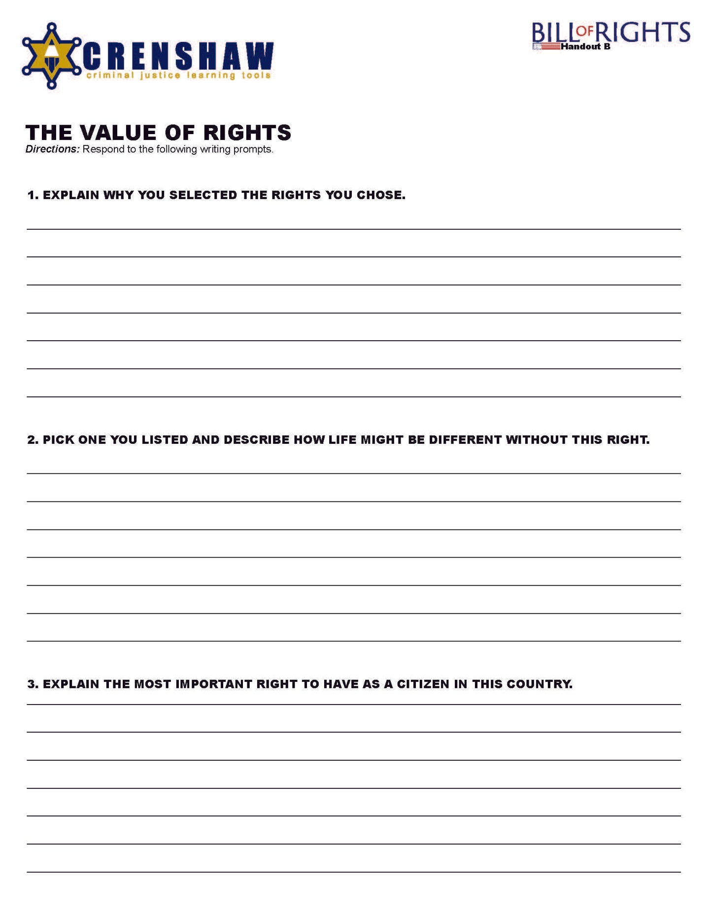 Criminal Justice BILL OF RIGHTS Lesson Bundle