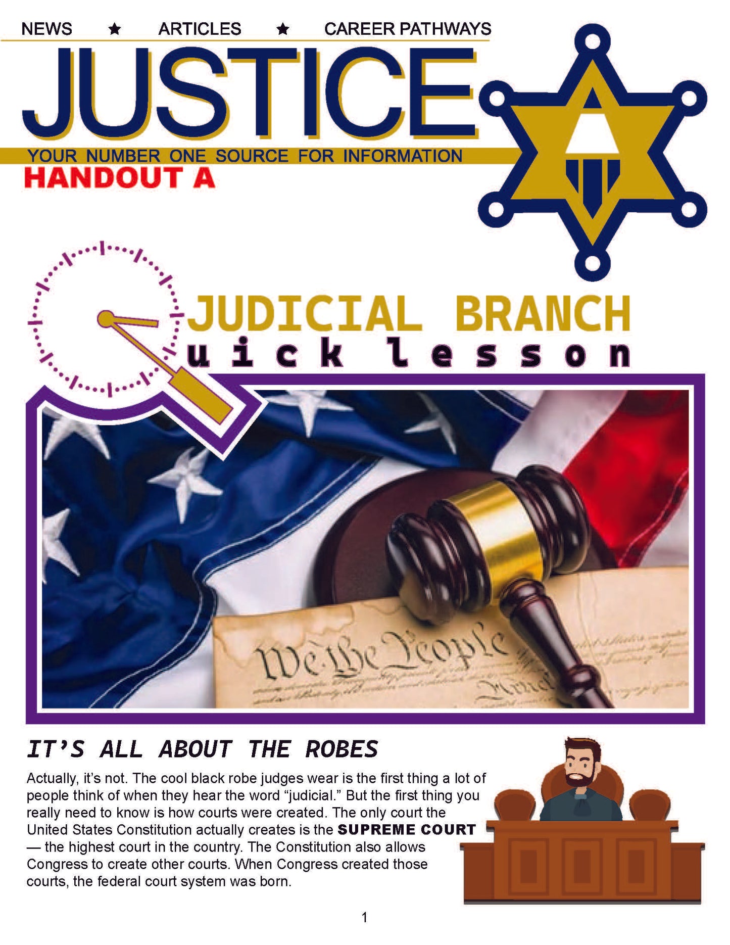 Criminal Justice JUDICIAL BRANCH Lesson Bundle