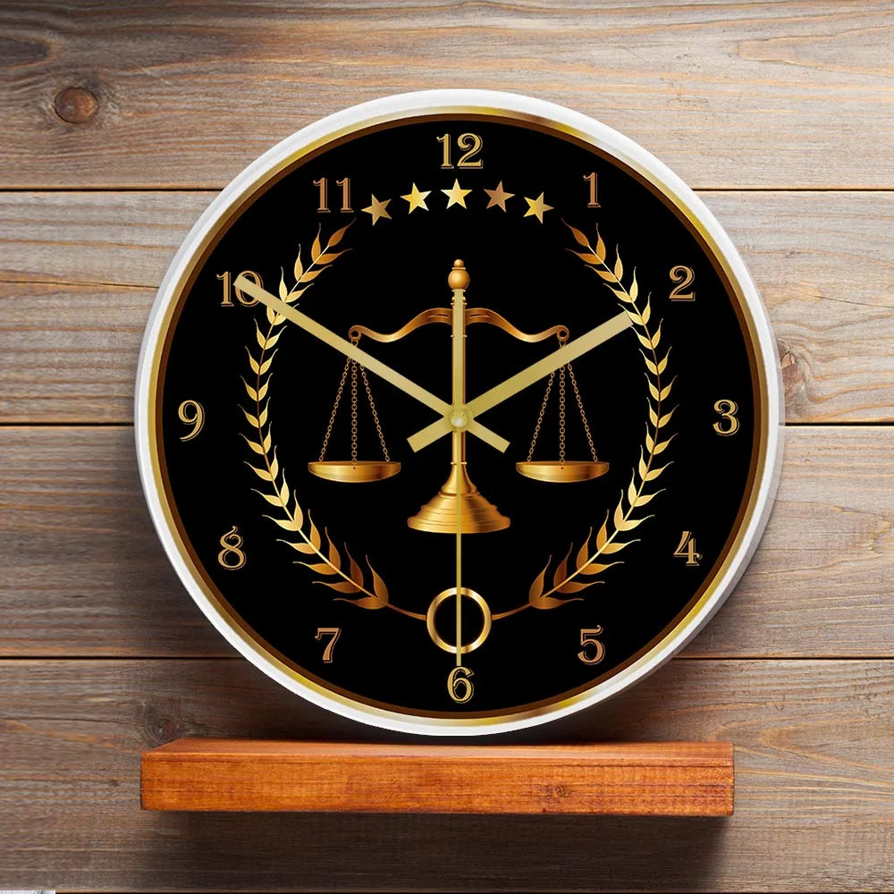 WALL CLOCK Scale of Justice