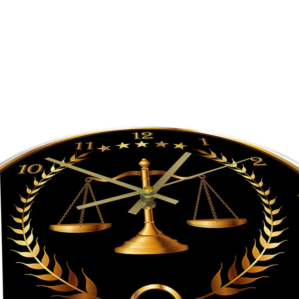 WALL CLOCK Scale of Justice